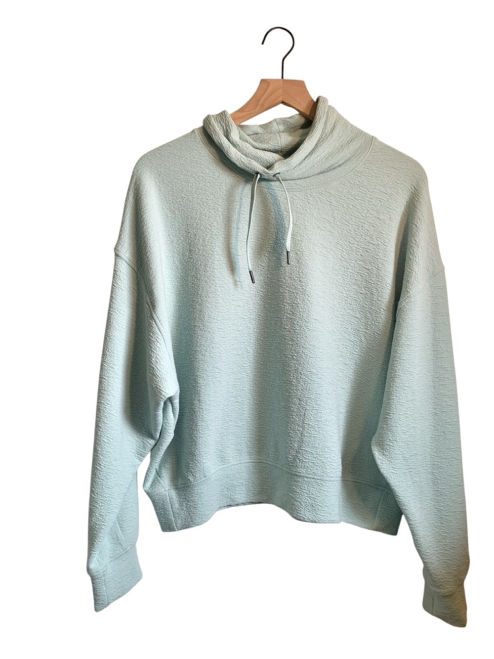 Danskin Womens Seafoam Mint Stretchy Cowl Neck Pullover Activewear M
